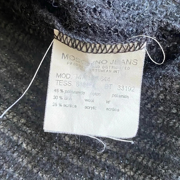 Vintage Moschino Sweater Women’s 10 Made In Italy Wool Cardigan Sheer Scalloped - Picture 6 of 8